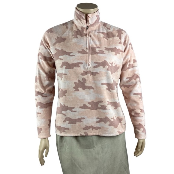 Eddie Bauer 1/4 Zip Fleece Pullover Pink Camo Print Women’s Size XL - Picture 1 of 7